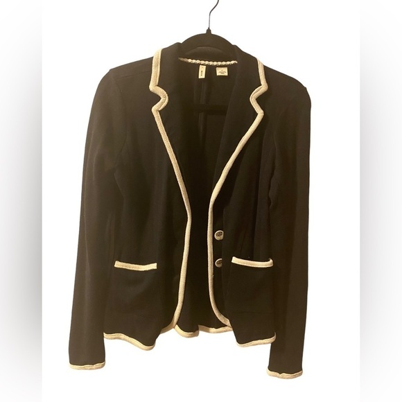 Anthropologie Moth Black and White Knit Sweater Blazer, size S - Picture 3 of 8